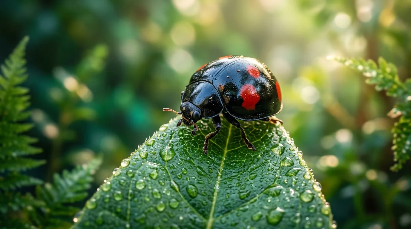 Coccinelle noire point rouge : signification et symbolique